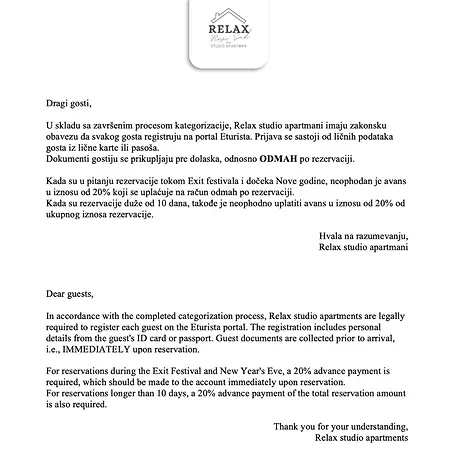 Relax 2, Appartement